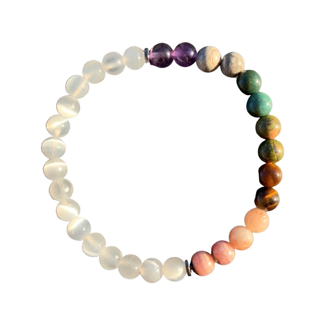 Chakra Stones Bracelet Selenite 6 mm Alchemy