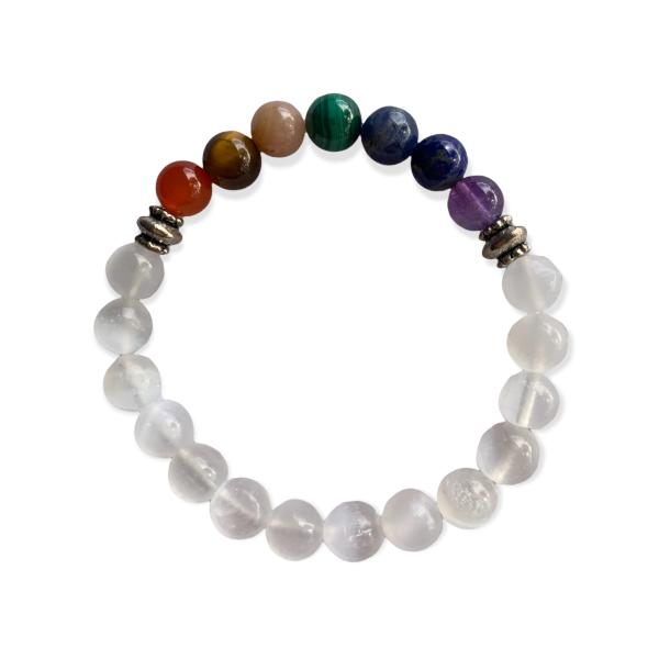 Chakra Stones Bracelet Selenite 8 mm Alchemy