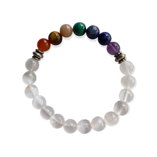 Chakra Stones Bracelet Selenite 8 mm Alchemy