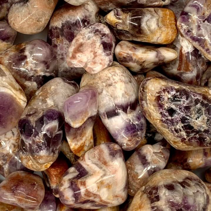 Crystal Advent Calendar 12 Days of Christmas Chevron Amethyst Tumbled Stones