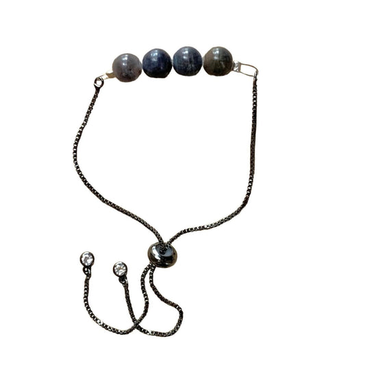 Healing Crystal Bracelets 8mm Round Sapphires on Adjustable Chain