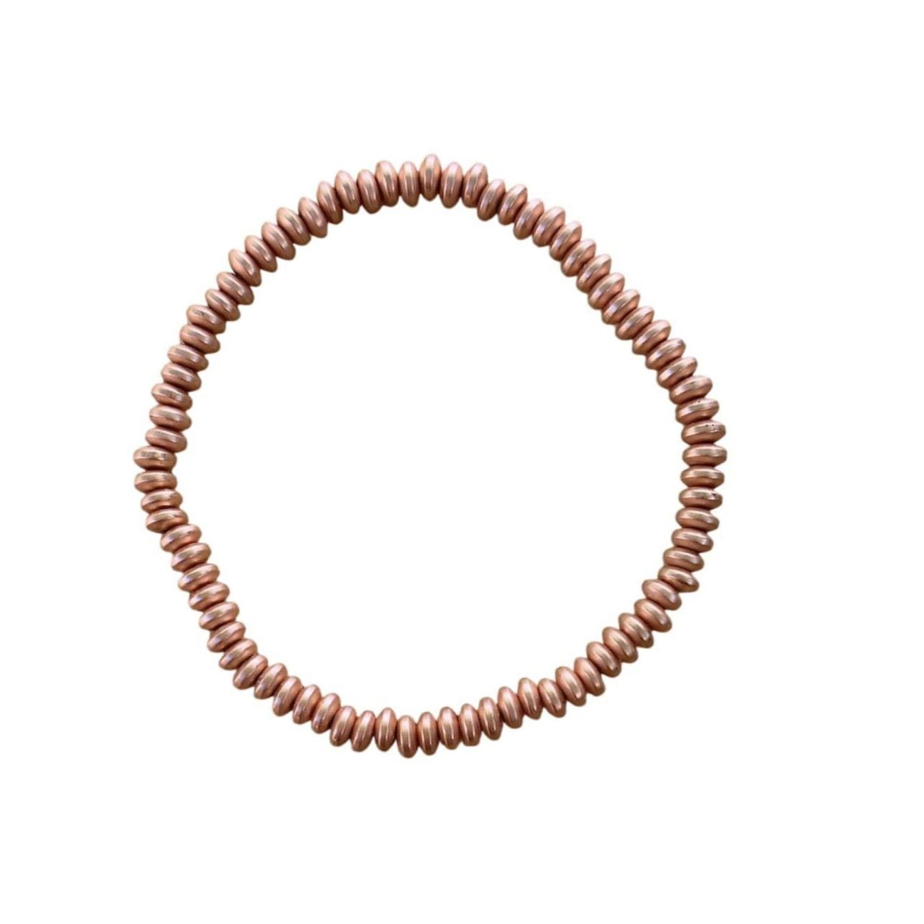 Hematite Bracelet 4 mm Matte Rondelle Beads 4mm – Grounding Energy and Minimalist Elegance