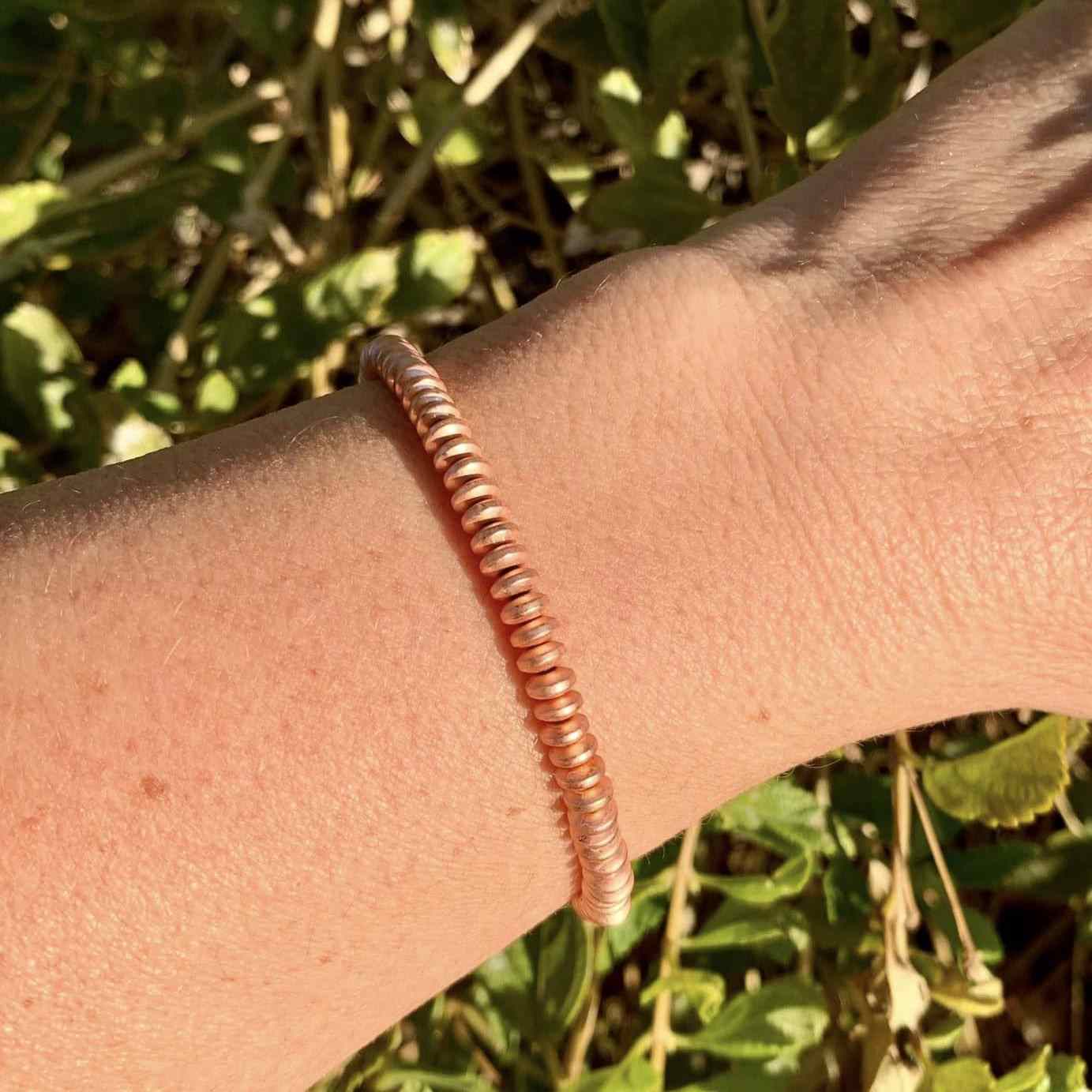 Hematite Bracelet 4 mm Matte Rondelle Beads 4mm – Grounding Energy and Minimalist Elegance