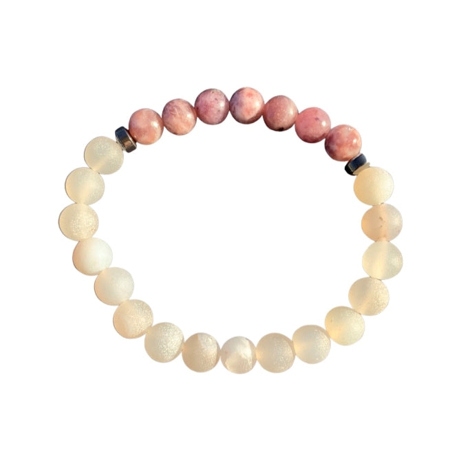 Healing Crystal Bracelets Phoenix Rising Lepidolite and Druzy