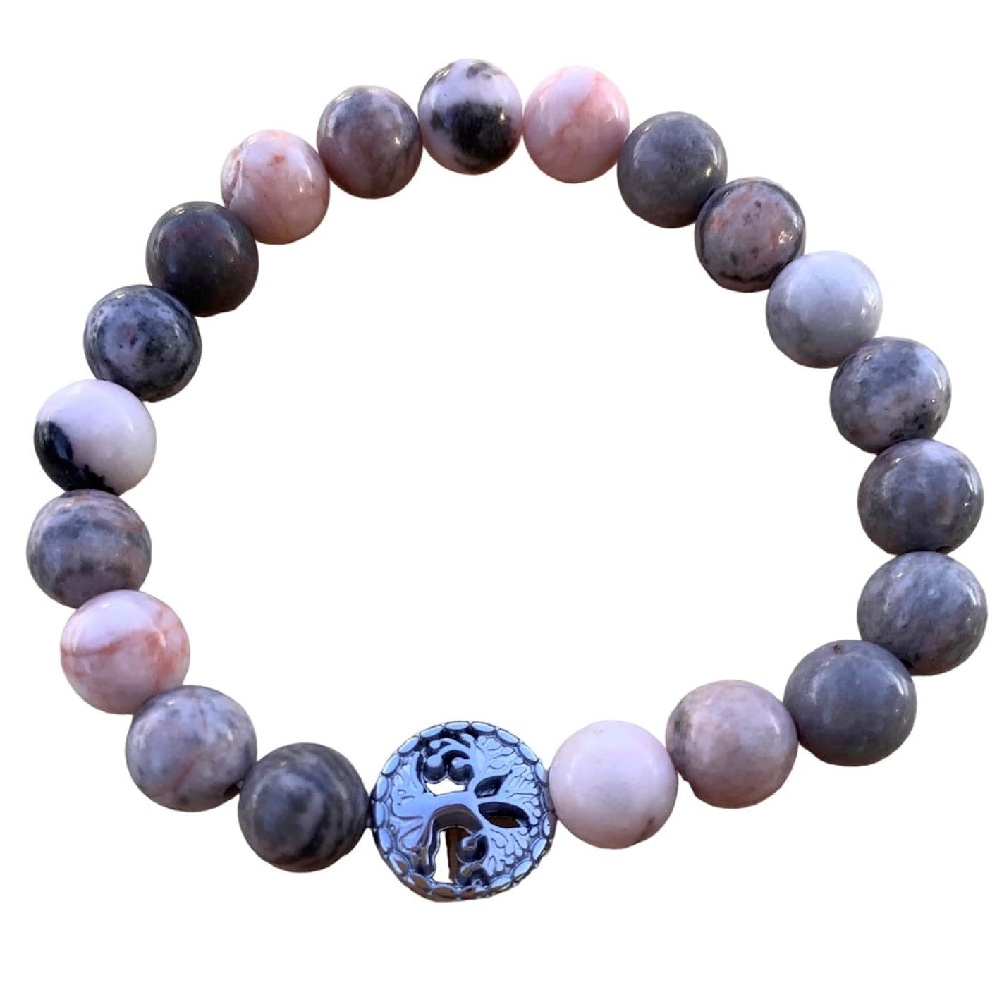 Healing Crystal Bracelets Pink Zebra Jasper 8mm Round