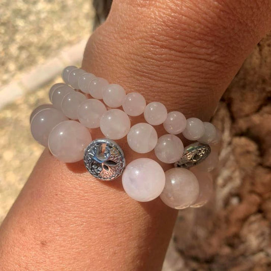 Healing Crystal Bracelets Rose Quartz Trio