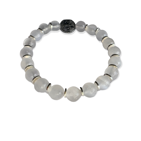 Healing Crystal Bracelets Selenite with Hematite Spacers