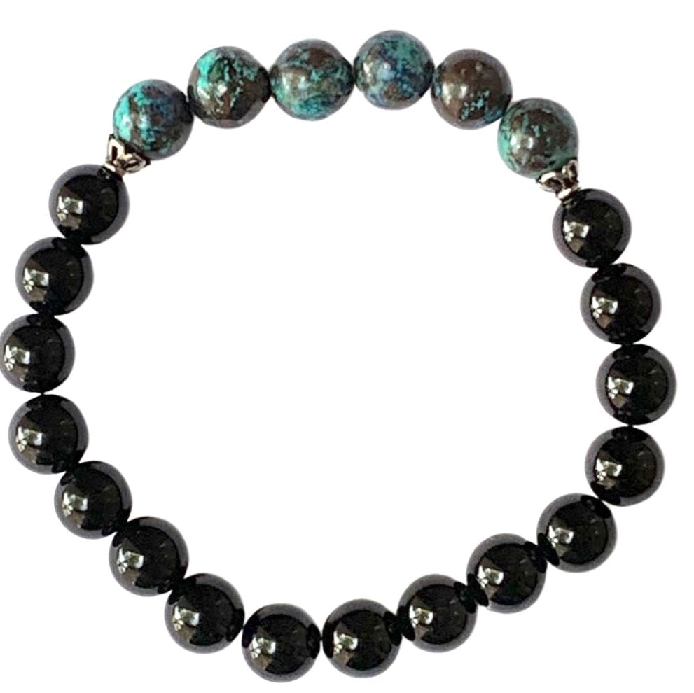 Healing Crystal Bracelets Shattuckite with Onyx