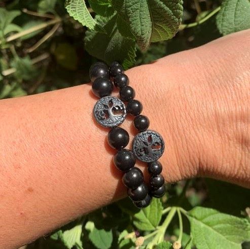 Healing Crystal Bracelets Shungite Pair
