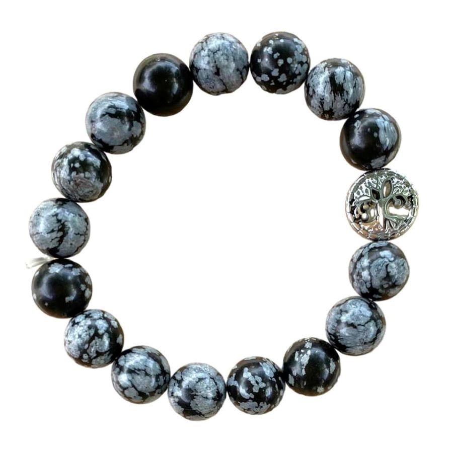 Healing Crystal Bracelets Snowflake Obsidian 10 mm