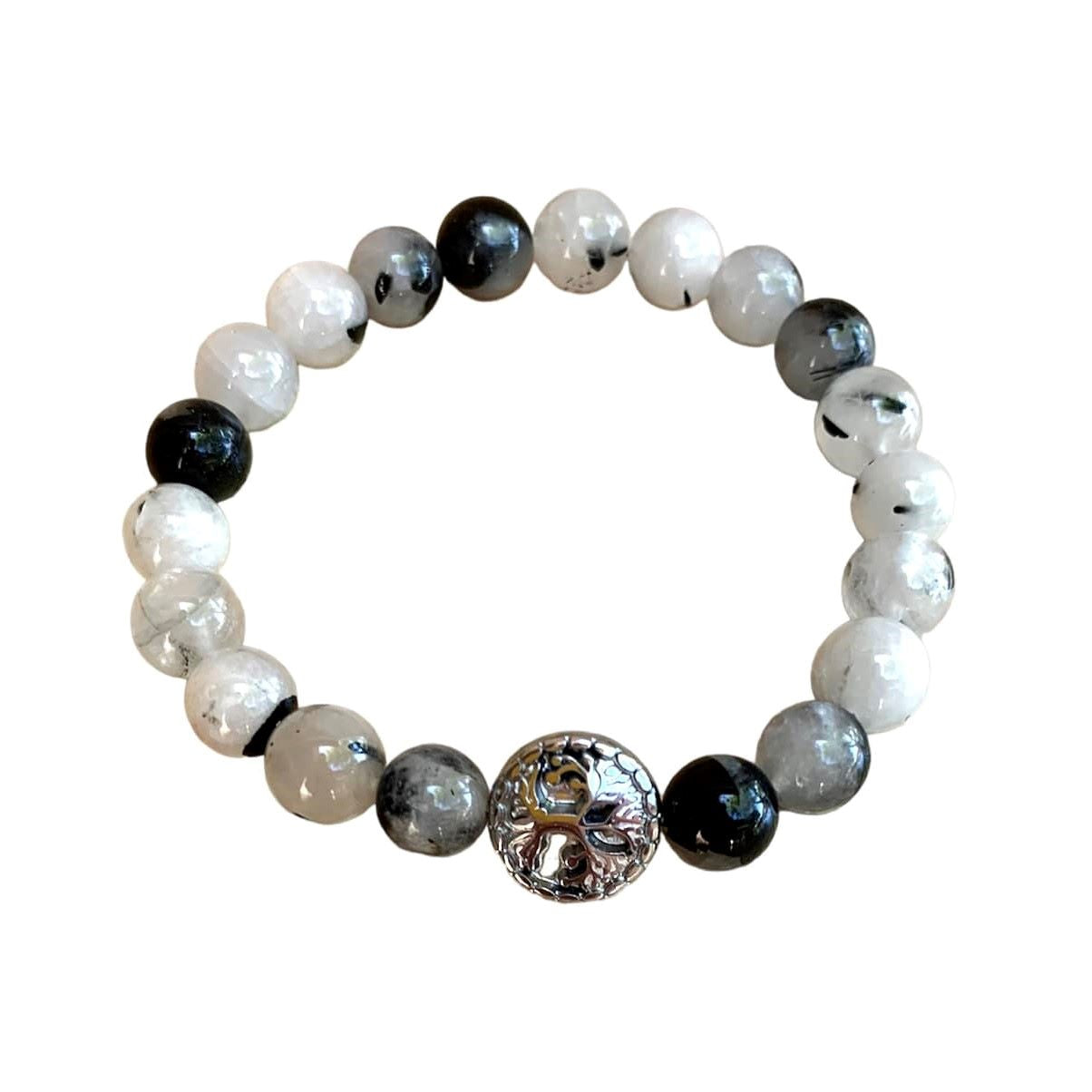 Healing Crystal Bracelets Tourmalated Quartz 8mm Round Beads