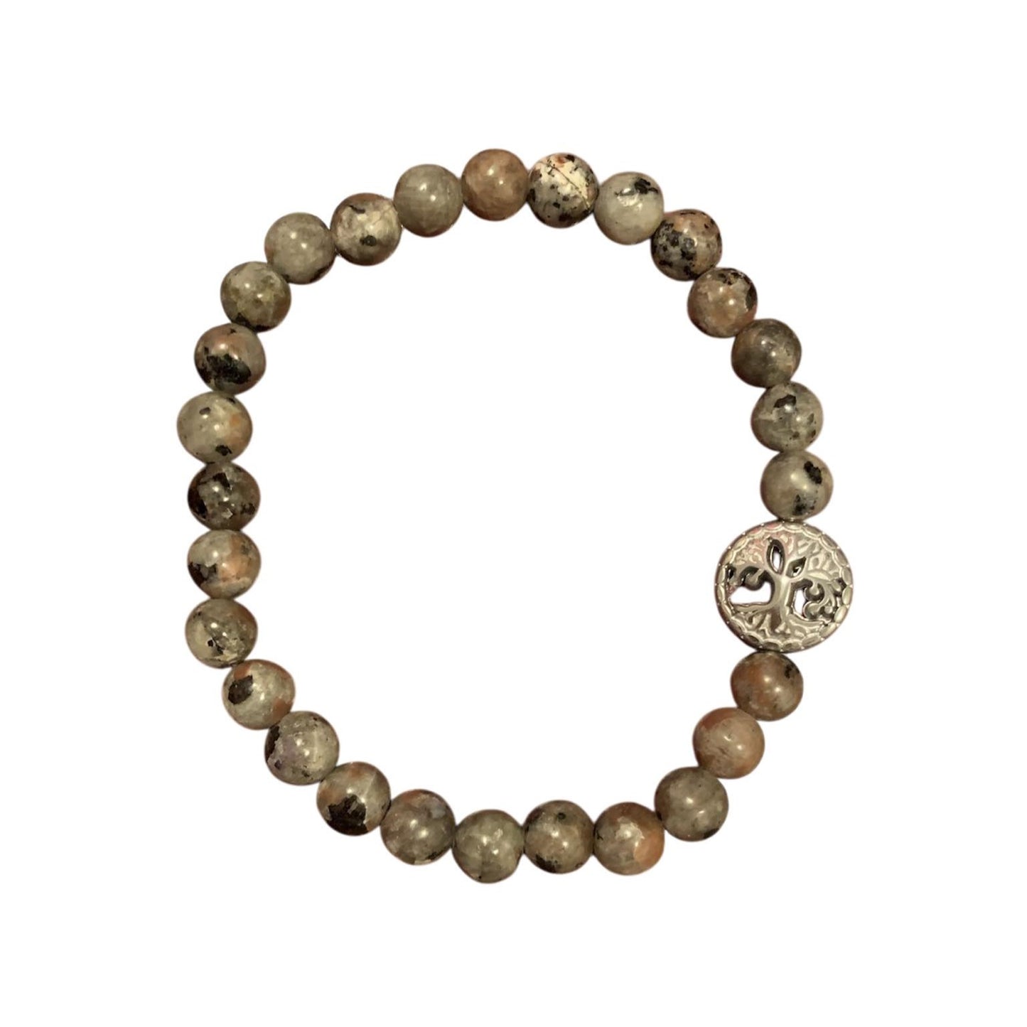 Yooperlite Bracelet 6 mm Round Beads - Naturally Glows in Black Light