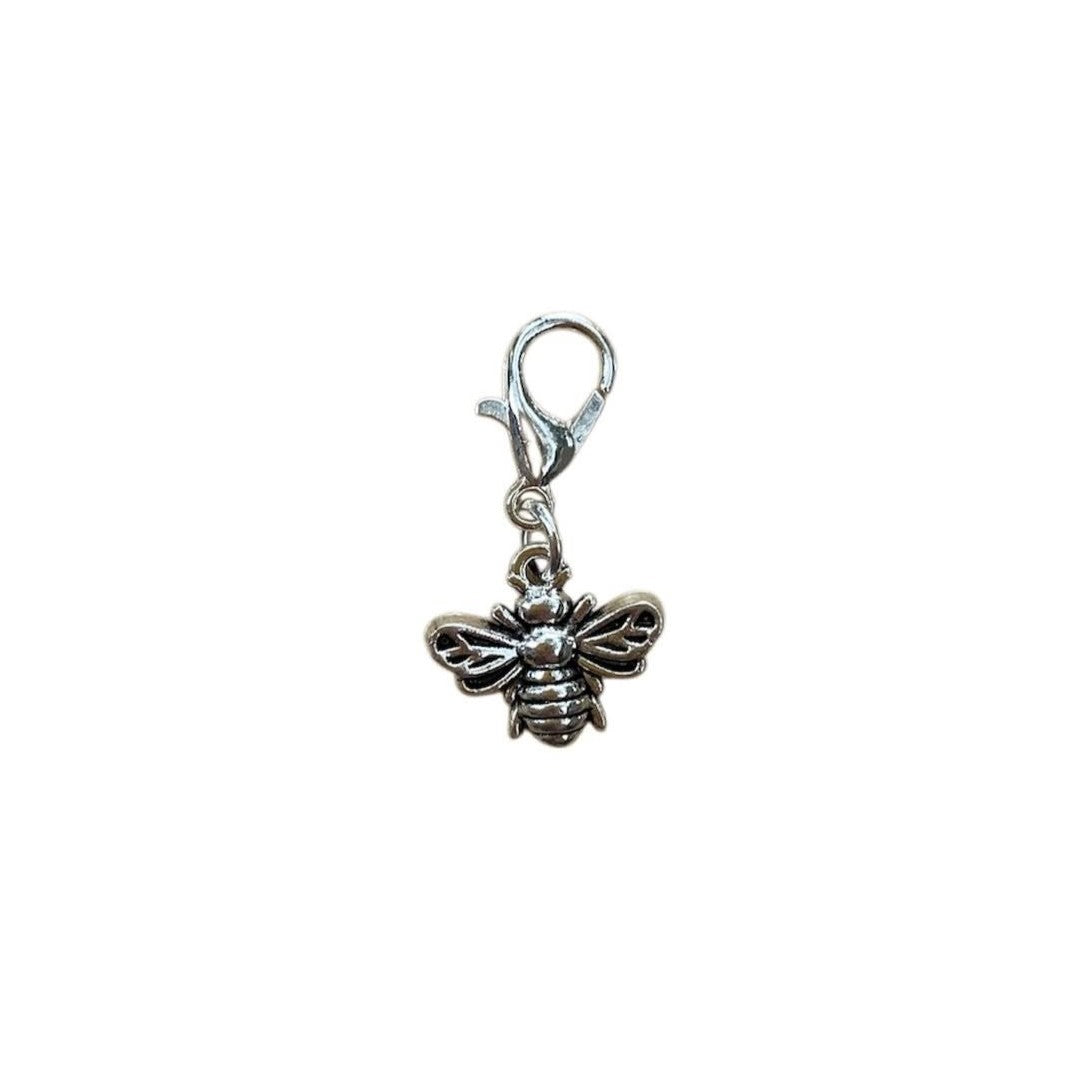 Bee Animal Guide Charm symbolizing community, persistence, and abundance, for spiritual necklaces and manifestation crystal bracelets.