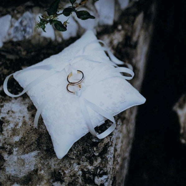 Wedding Officiant Services Wedding Rings on a Pillow