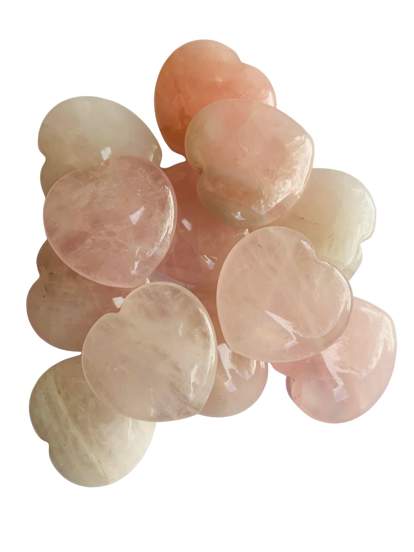 Rose Quartz Heart Palm Stone