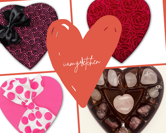 Metaphysical Gift Box Valentine's Heart with Crystals