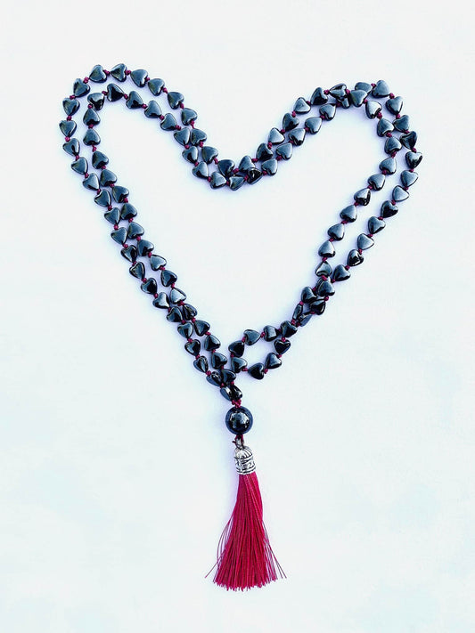Gefion Mala - First Love - Puffy Heart Hematite
