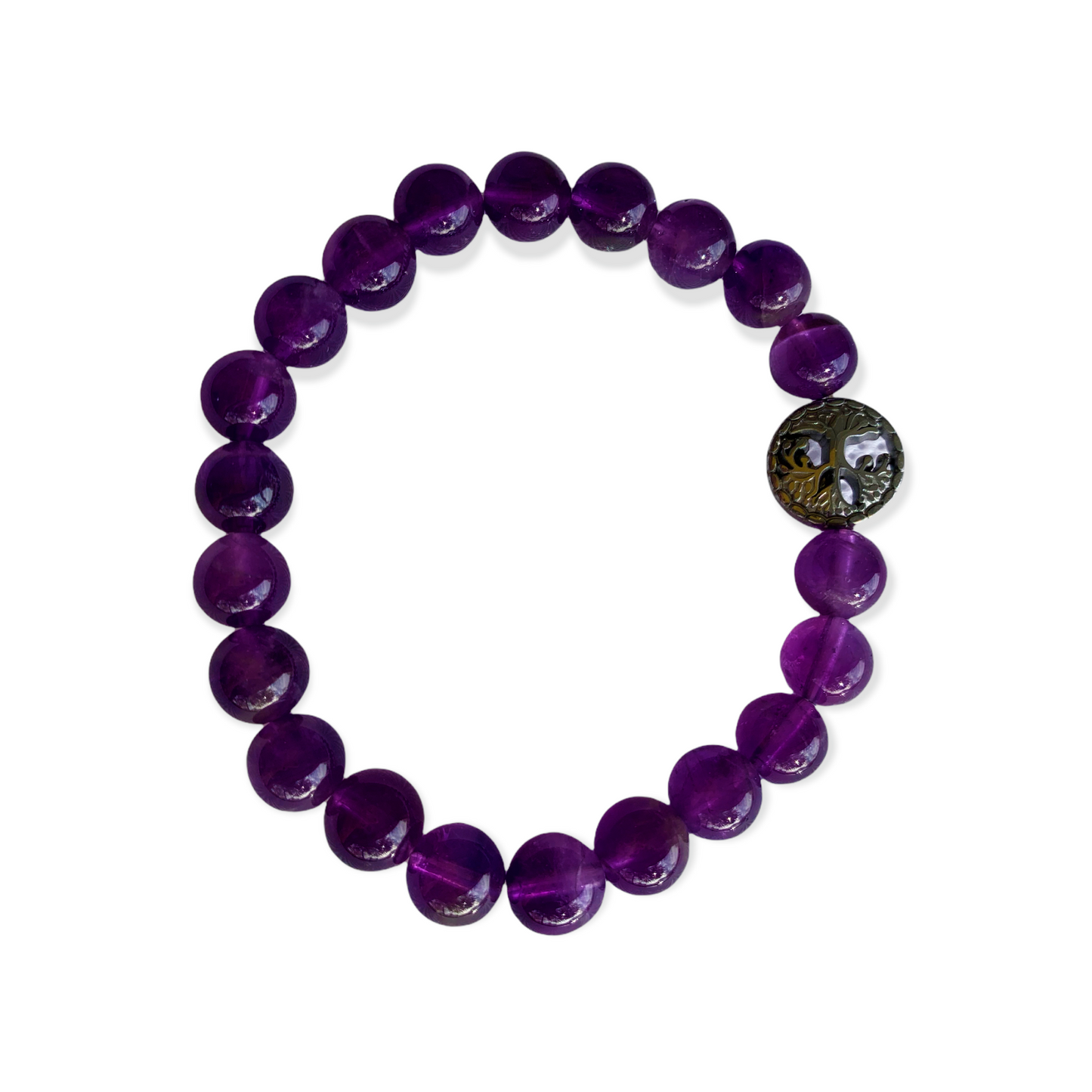 Healing Crystal Bracelets Amethyst 8 mm Round