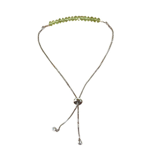 healing crystal bracelets peridot dainty chain