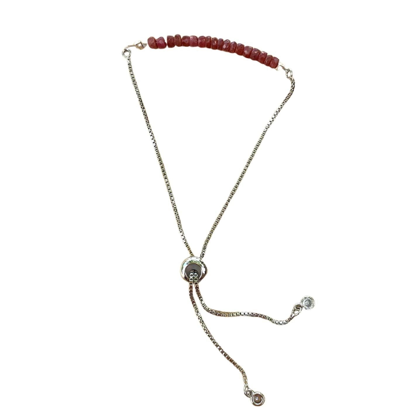 healing crystal bracelets dainty 3mm ruby with adjustable chain
