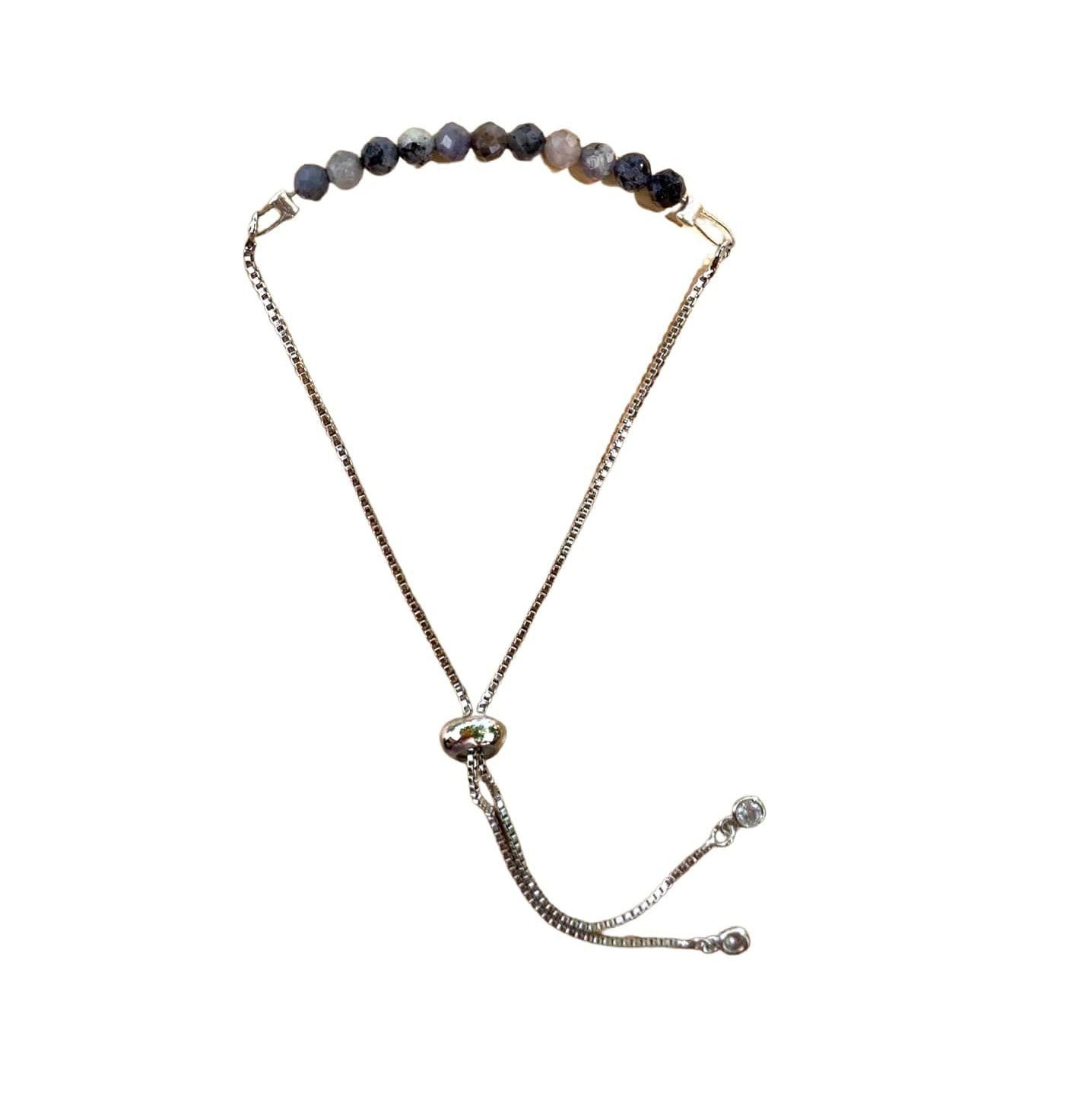 Healing Crystal Bracelets Dainty Sapphire with Adjustable Chain