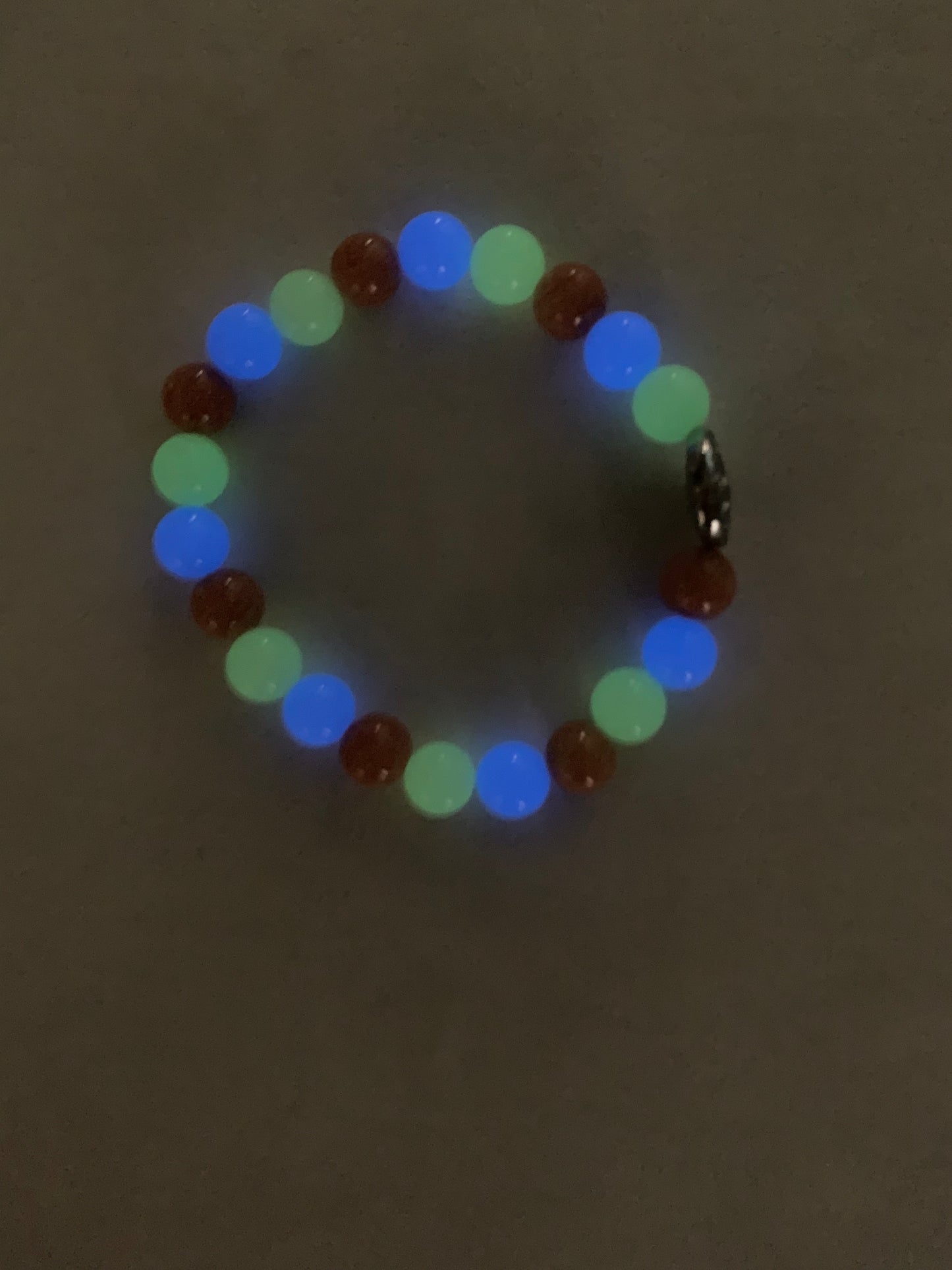 Aragonite Multi Bracelet 8 mm Round Beads - Naturally Glows in the Dark