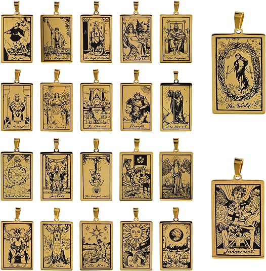 Tarot Card Necklaces - Major Arcana Cards - 4 The Emperor through 7 The Chariot