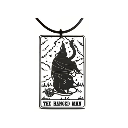 Pendant with 'The Hanged Man' design on a white background