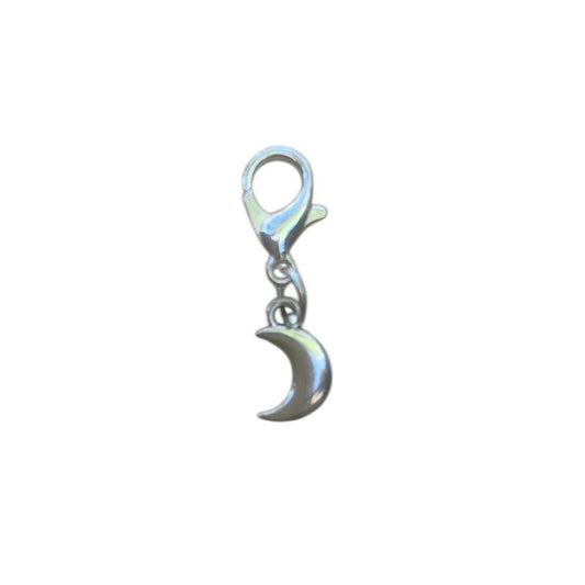 Classic Moon Charm symbolizing intuition, reflection, and guidance, for spiritual necklaces and healing crystal bracelets.