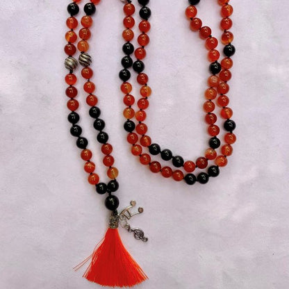 Athena Mala - Talent - Carnelian and Black Onyx