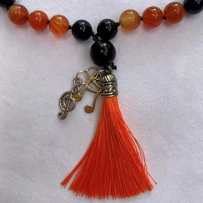 Athena Mala - Talent - Carnelian and Black Onyx