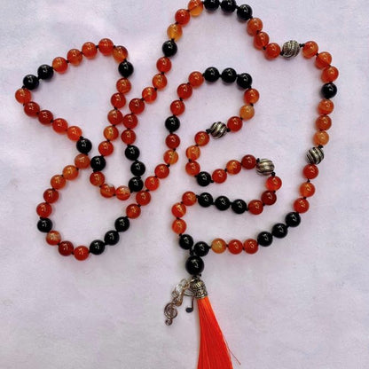 Athena Mala - Talent - Carnelian and Black Onyx