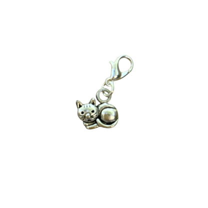 Animal Guide Charms - Cat Charm Curled Up Flat Cat