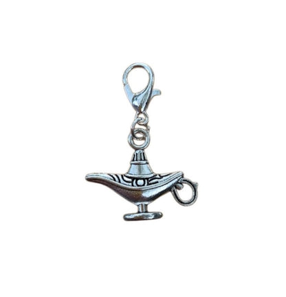 Genie Bottle Charm, mystical bottle symbolizing manifestation and wishes, for metaphysical necklaces and crystal bracelets.