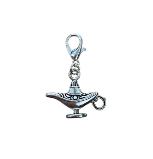 Genie Bottle Charm, mystical bottle symbolizing manifestation and wishes, for metaphysical necklaces and crystal bracelets.