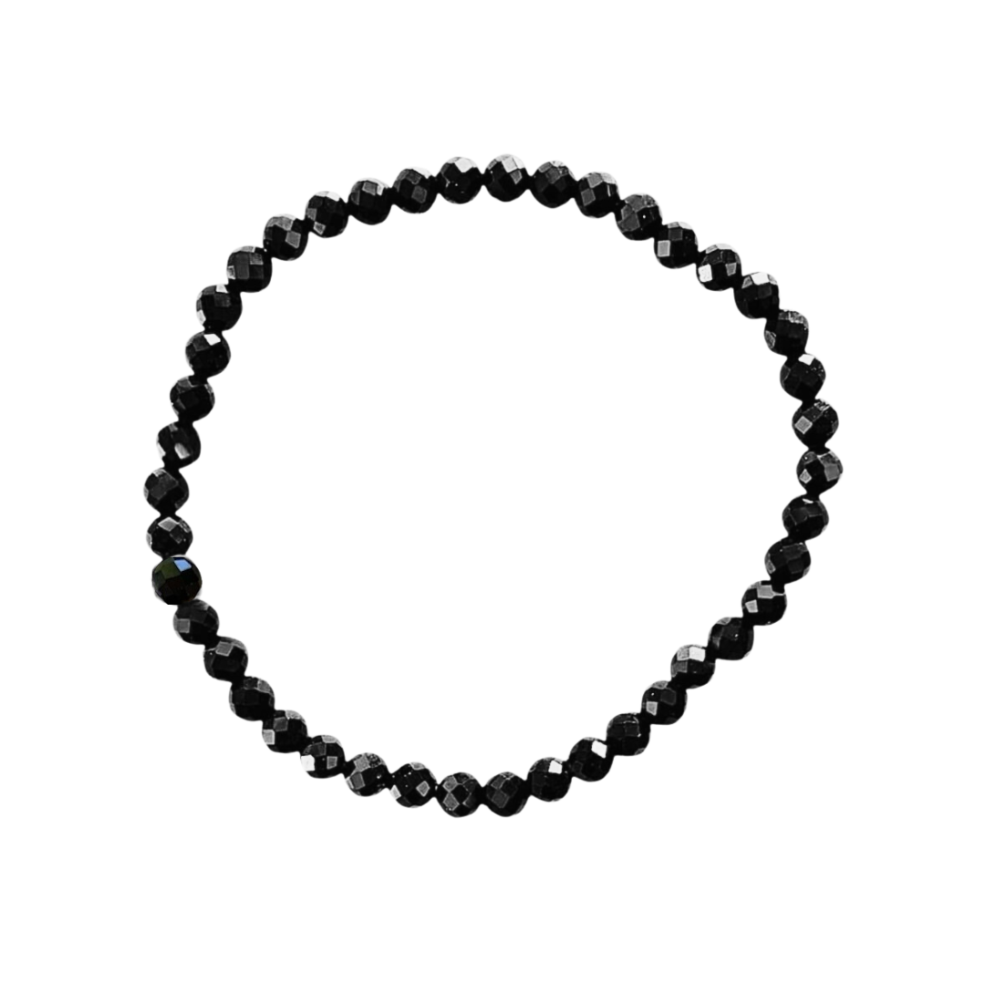 Minimalist Stackable Crystal Bracelet Black Onyx