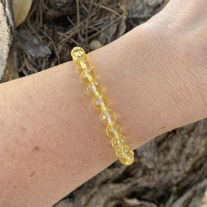 Citrine Bracelet Dainty Stackable on Wrist