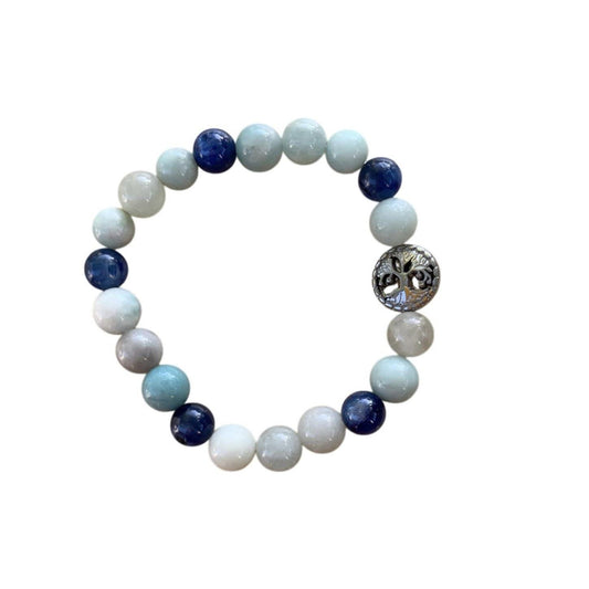 Honest Communication Bracelet 8 mm Blue Kyanite, Aquamarine, Amazonite