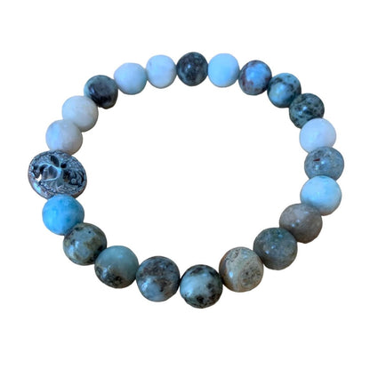 Healing Crystal Bracelets Larimar 8mm Round Beads