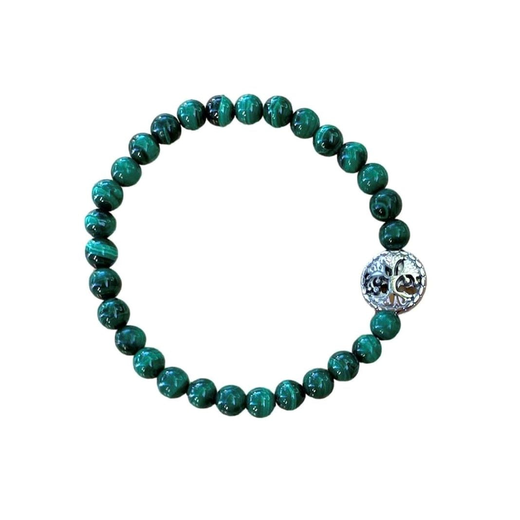 Healing Crystal Bracelets Malachite 6 mm Round Beads