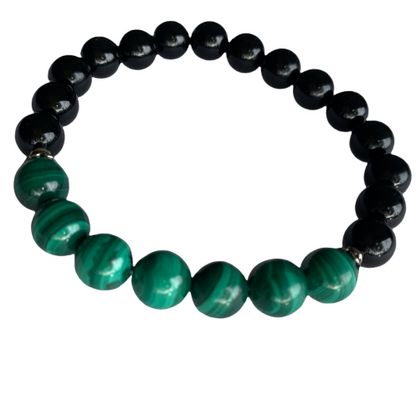 Healing Crystal Bracelets Malachite and Black Onyx