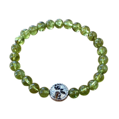 Healing Crystal Bracelets Peridot 7 mm Round Beads