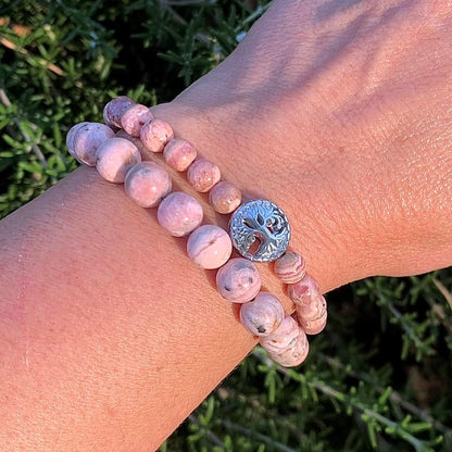 Healing Crystal Bracelets Rhodochrosite Pair of Bracelets