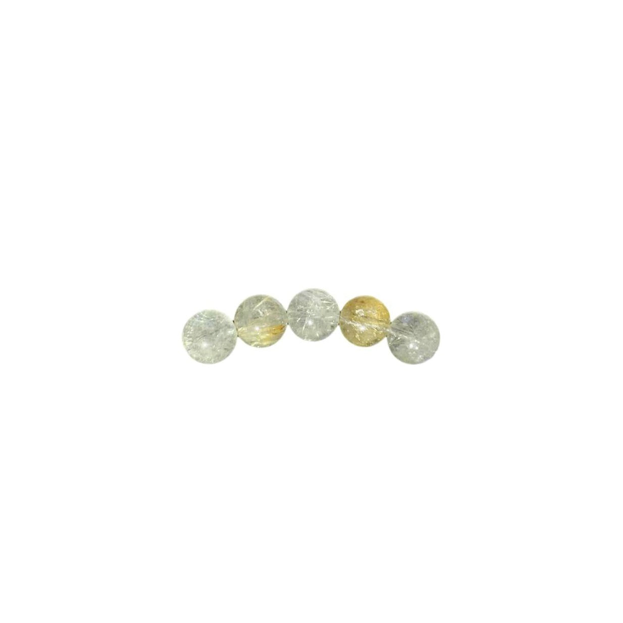 Healing Crystal Bracelets Rutilated Quartz Bar of 6 mm Round Beads