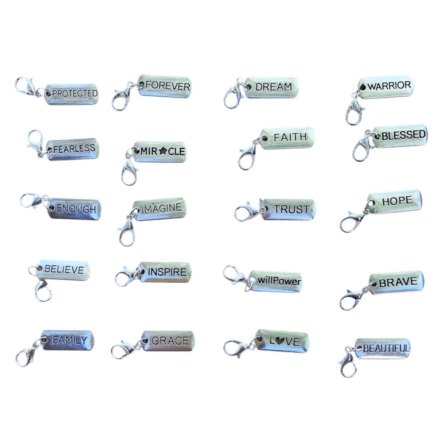 Set of 20 Inspirational Word Charms