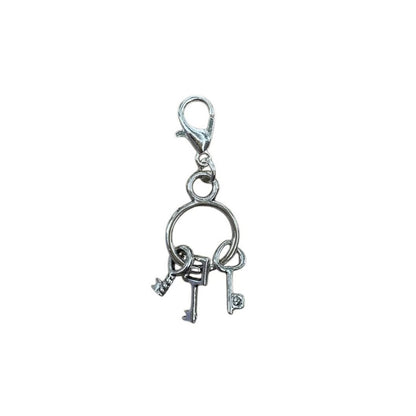 Keys on a Keyring Charm with movable keys, symbolizing magical transformation, for metaphysical necklaces and crystal bracelets.