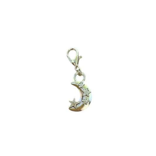 3D Moon with Stars Charm