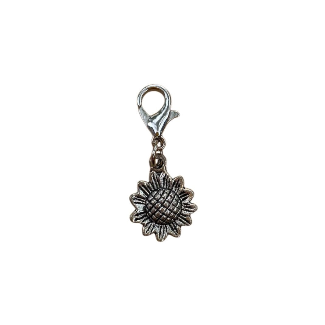 Sunflower Charm symbolizing joy, growth, and positivity, for boho necklaces and intention crystal bracelets.