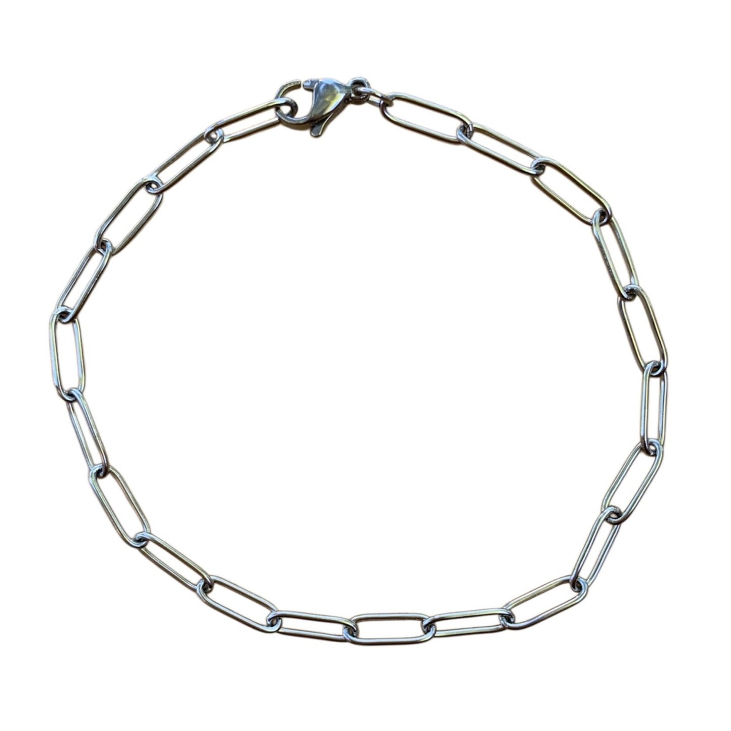 Paperclip Chain Stainless Steel Anklet