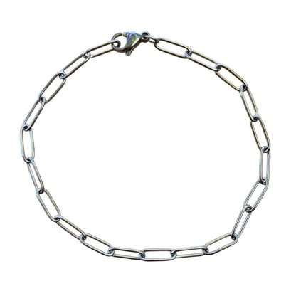 Paperclip Chain Stainless Steel Anklet